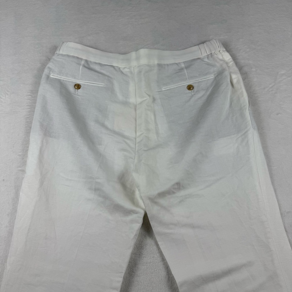Tessuti di Sondrio Ames Pleat trousers OffWhite Linen Blend Men’s 38 - Picture 8 of 12
